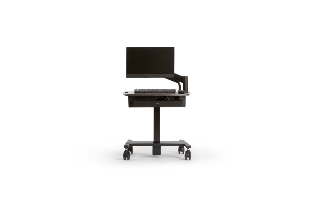 Short medical computer desk on wheels - Denver product photographer