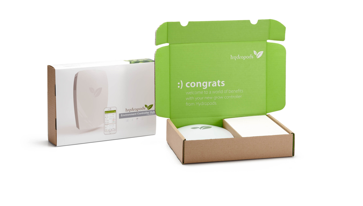 An open hydropod environmental controller and box - Denver product photographer