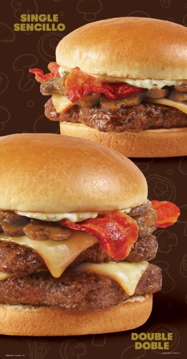 a close up of a burger