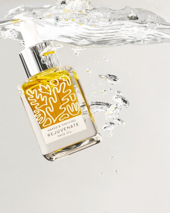 a bottle of oil in water