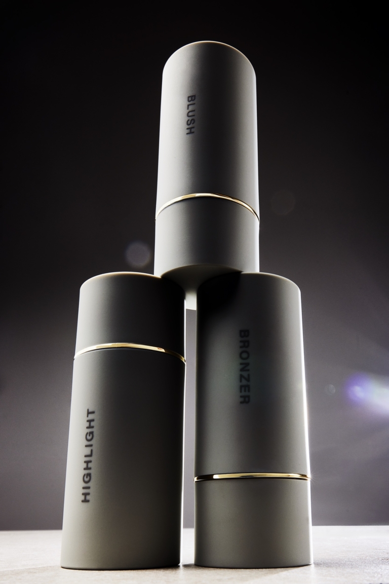 Group of lipsticks in a hero advertising shot styled and photographed by beauty and cosmetics commercial photographer at OMS Photography