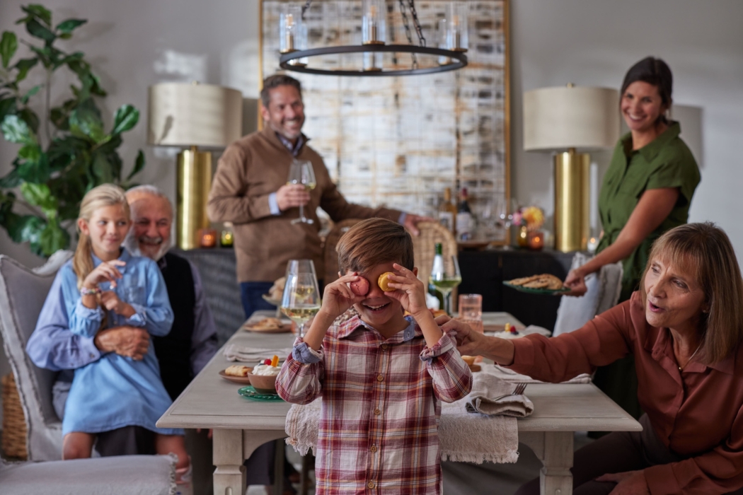 a group of people around a table