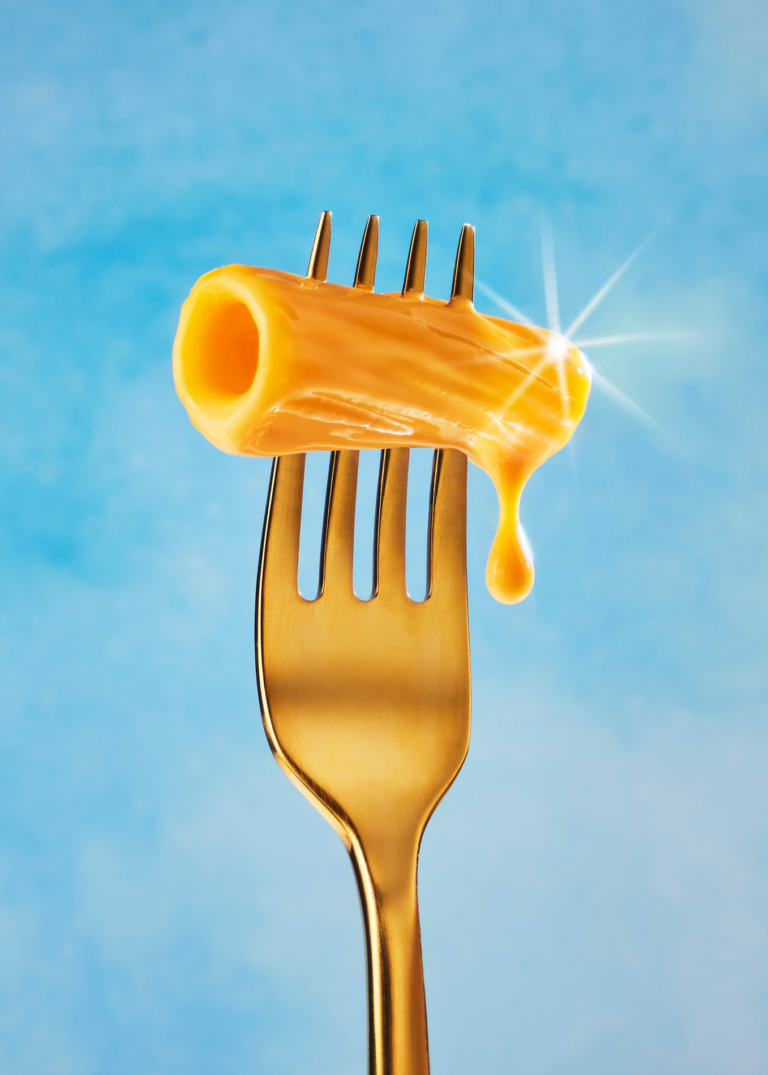 Rigatoni pasta macro shot