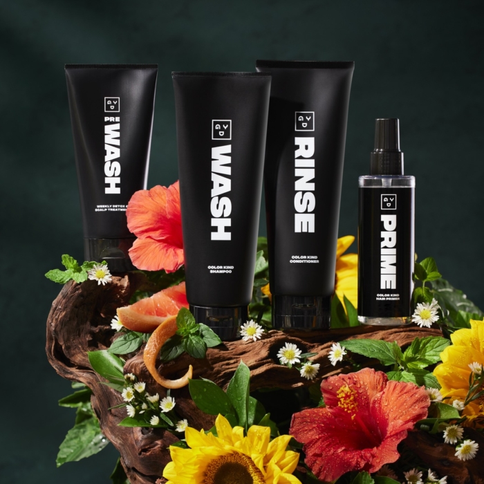 Herbal Essences shampoo and conditioner photographed with botanical styling for advertising campaign