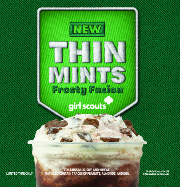 Commercial fast food advertising photography featuring a Wendy's Girl Scout Thin Mints Frosty Fusion by OMS Photo.